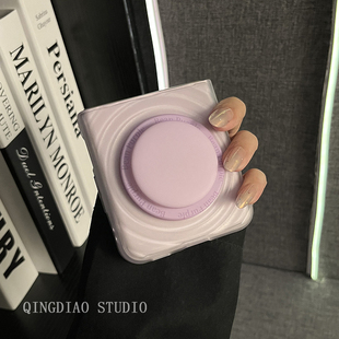 轻调 极简ins风波漾磁吸透粉磨砂支架适用于小米MIX Flip2手机壳全包新款MIX限量版flip折叠屏翻盖防摔保护套