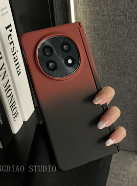 轻调 创意ins日韩红黑色肤感渐变适用于OPPOFindN5/3手机壳新款折叠屏高级感限量N3创意全包壳防摔简约保护套