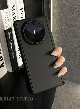 轻调 商务酷炫黑色肤感内置磁吸适用于华为Mate X7典藏版手机壳新款折叠屏Mate X6/X5/X3全包翻盖防摔保护套