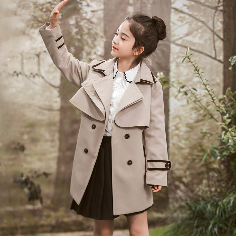 女童风衣2024春装新款洋气中大童英伦风外套儿童春秋季中长款大衣,童装/婴儿装/亲子装,风衣,淘宝优惠券,粉丝福利购,淘宝优惠卷