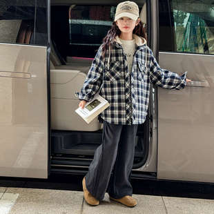 女童夹棉外套2025新款秋冬款女孩超好看的儿童冬装大童冬季厚冬装