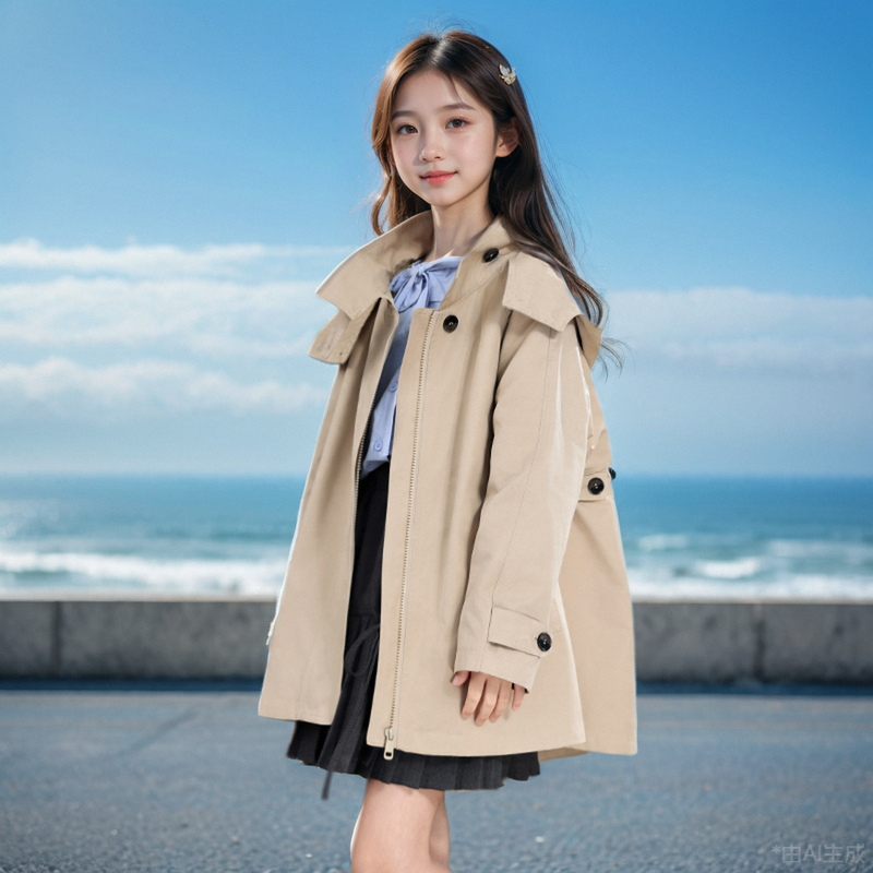 女童风衣外套2025春秋装新款时髦