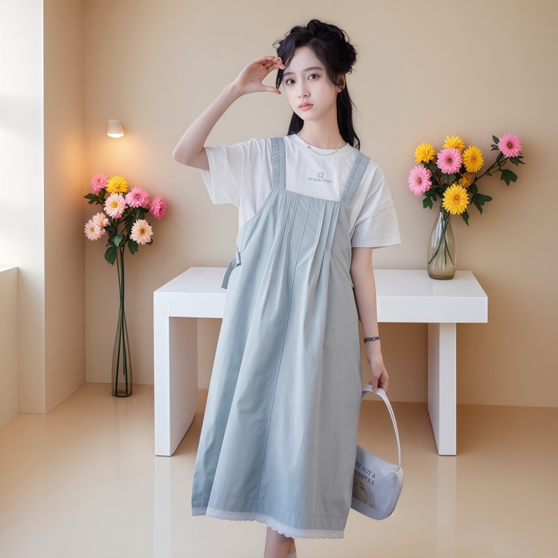 女童夏装炸街套装背带裙2025新款洋气女大童连衣裙洋气时尚两件套