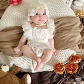 满月百天周岁宝宝婴儿生日拍照 高级照相背景布全棉双层纱布ins风