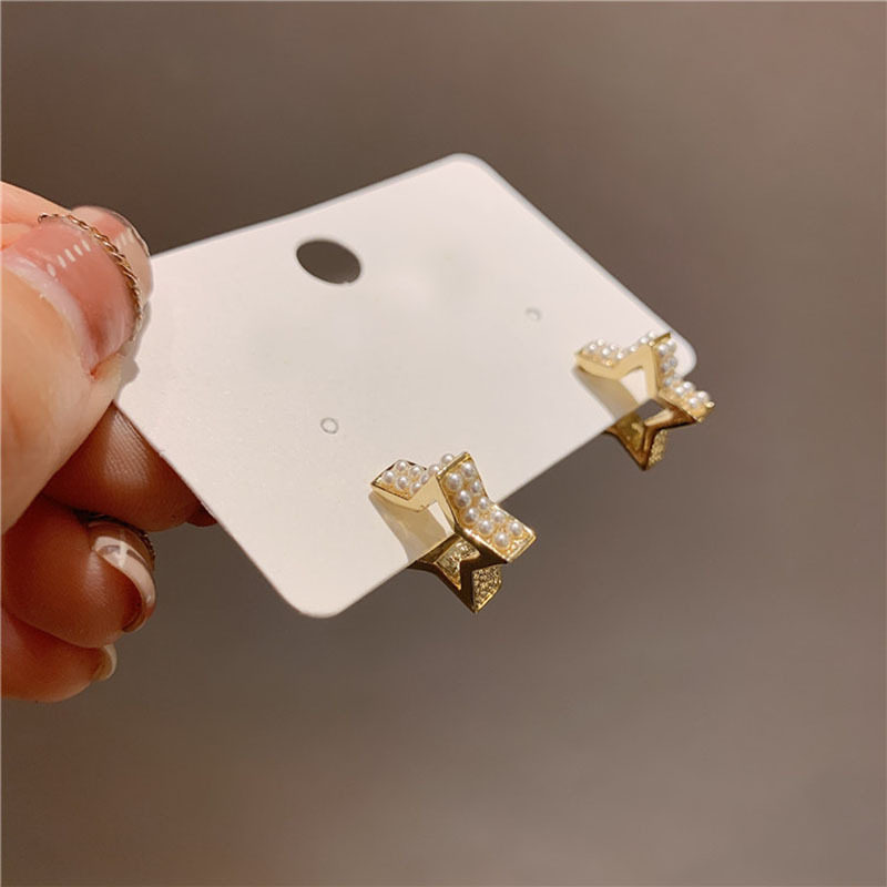 东大门925银针五角星小巧耳饰品