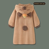 睡衣秋冬女款 家居服 保暖大码 可爱卡皮巴拉加厚珊瑚绒长款 睡袍冬季