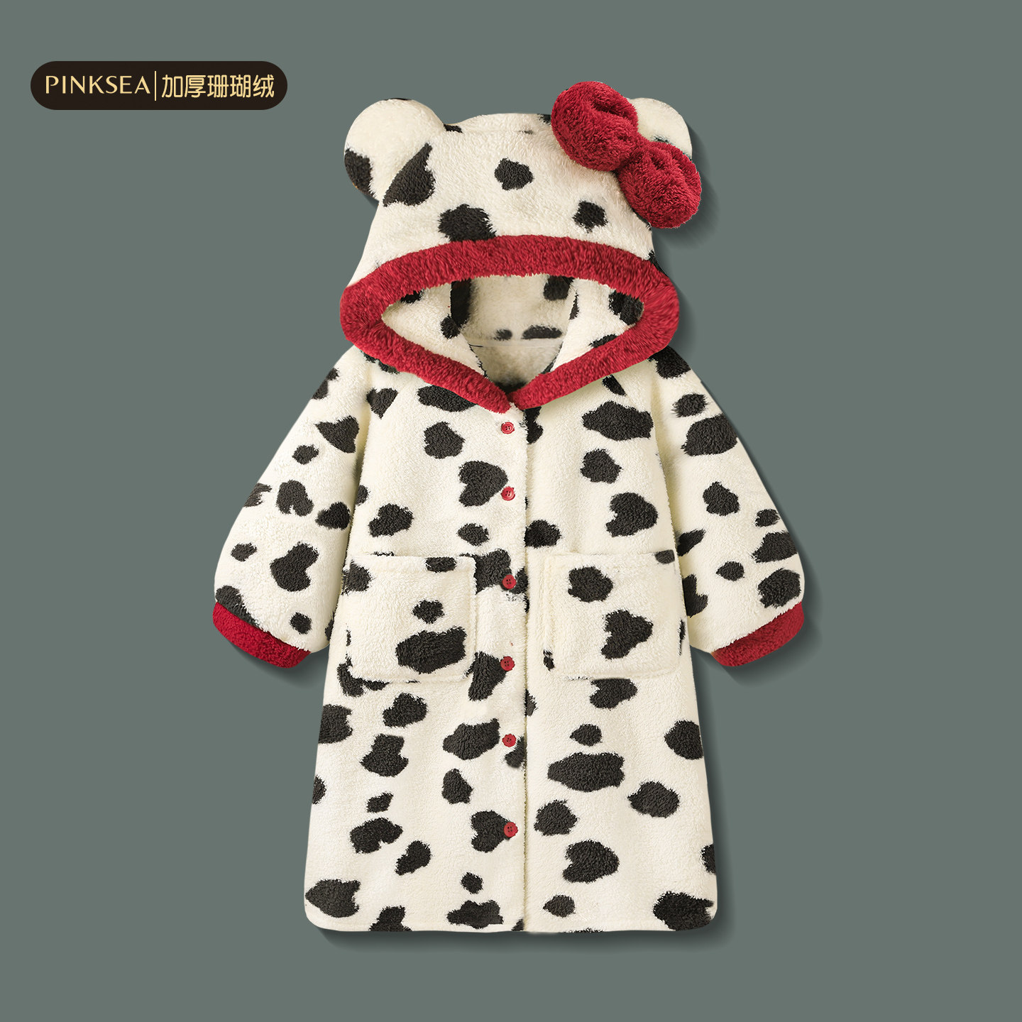 Pinksea睡袍女冬季柔软珊瑚绒加厚连帽可爱猫咪浴袍2026新款睡衣,女士内衣/男士内衣/家居服,睡袍/浴袍,淘宝优惠券,粉丝福利购,淘宝优惠卷