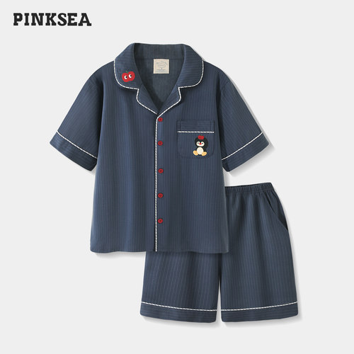 睡衣男款夏季薄款纯棉短袖家居服