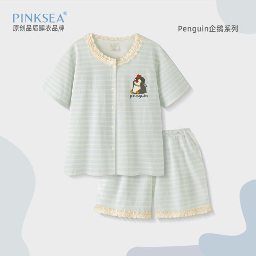 纯棉睡衣女款夏蕾丝短裤家居服