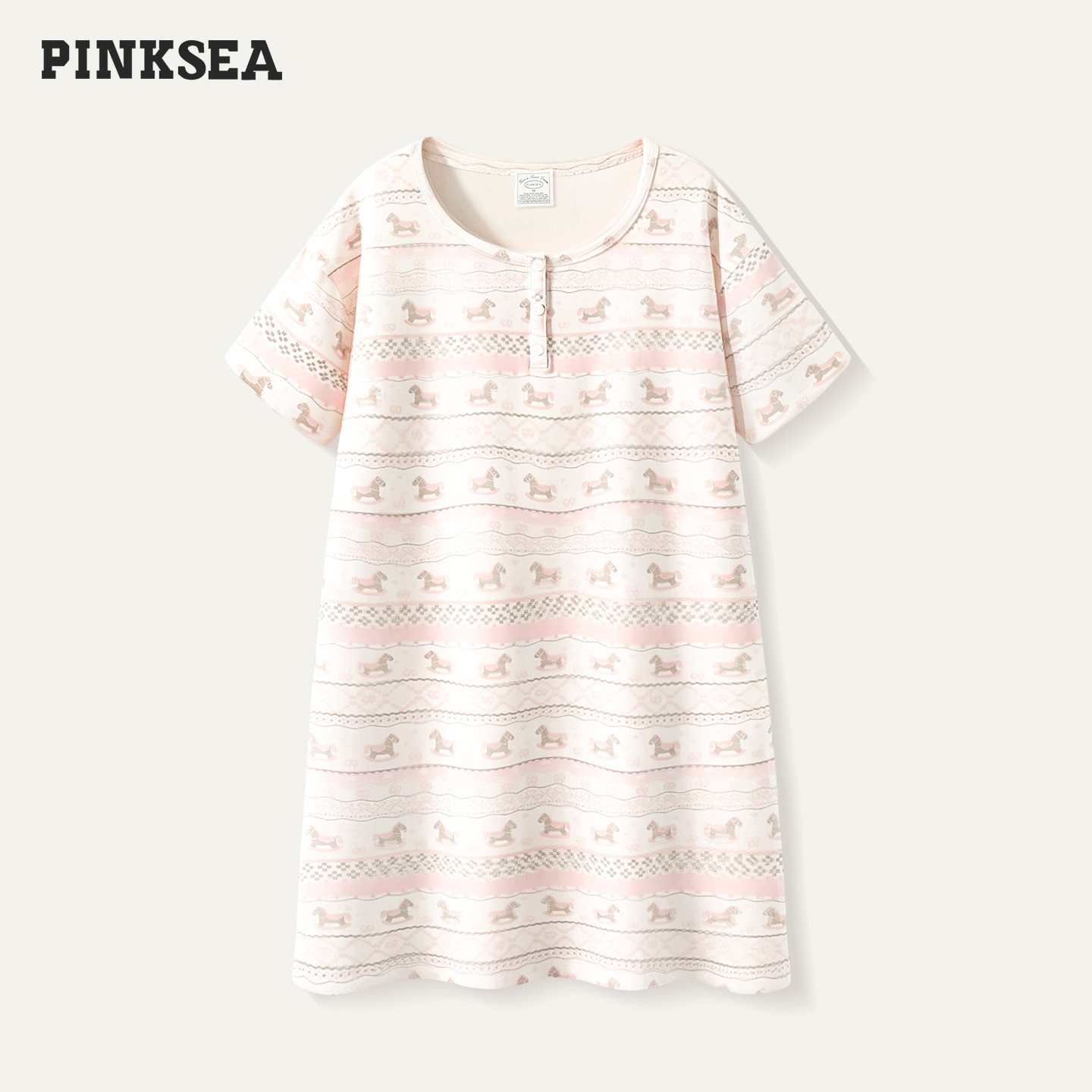 Pinksea睡裙女夏季睡衣超柔软莫代尔棉A类薄款套头休闲裙子可外穿