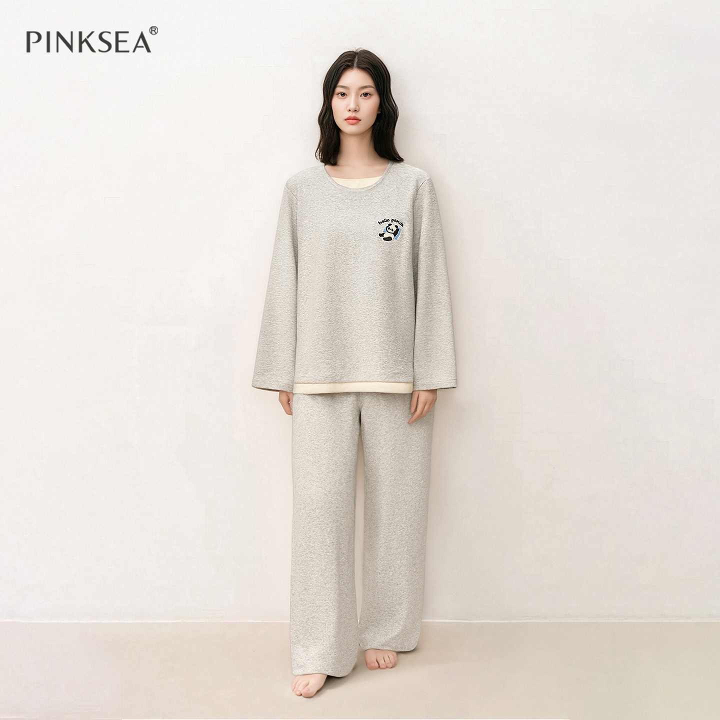 纯棉睡衣女款长袖长裤秋冬季