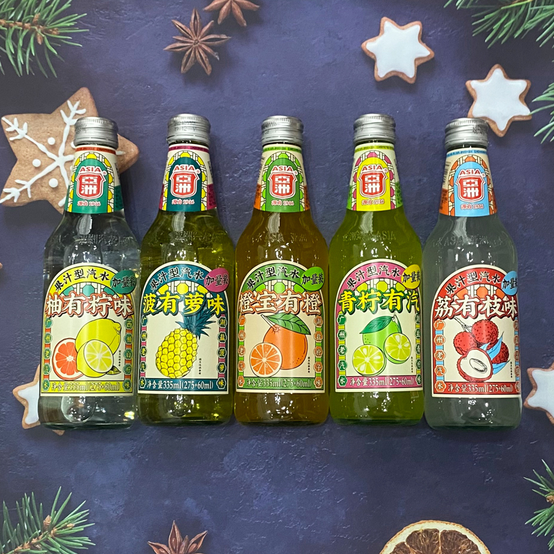亚洲果味汽水混搭口味335ml
