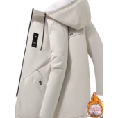 棉衣男加绒加厚外套中长款 冬装 防寒保暖风衣棉服连帽休闲学生棉袄