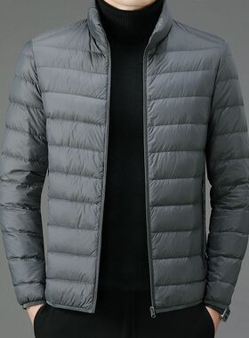 轻薄羽绒棉服男2026秋冬款立领连帽保暖休闲外套大码短款运动男装