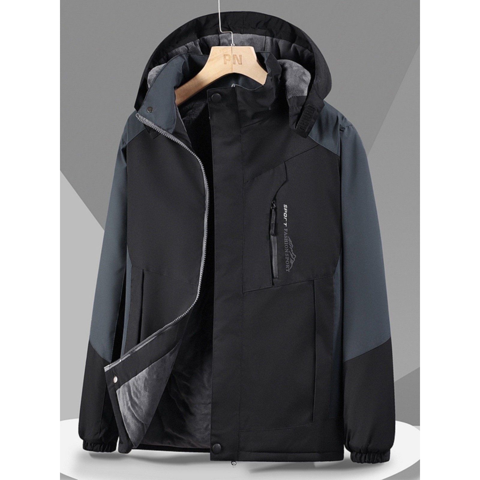 2025冬季加绒加厚冲锋衣棉袄外套男防风防水棉衣户外登山工装棉服