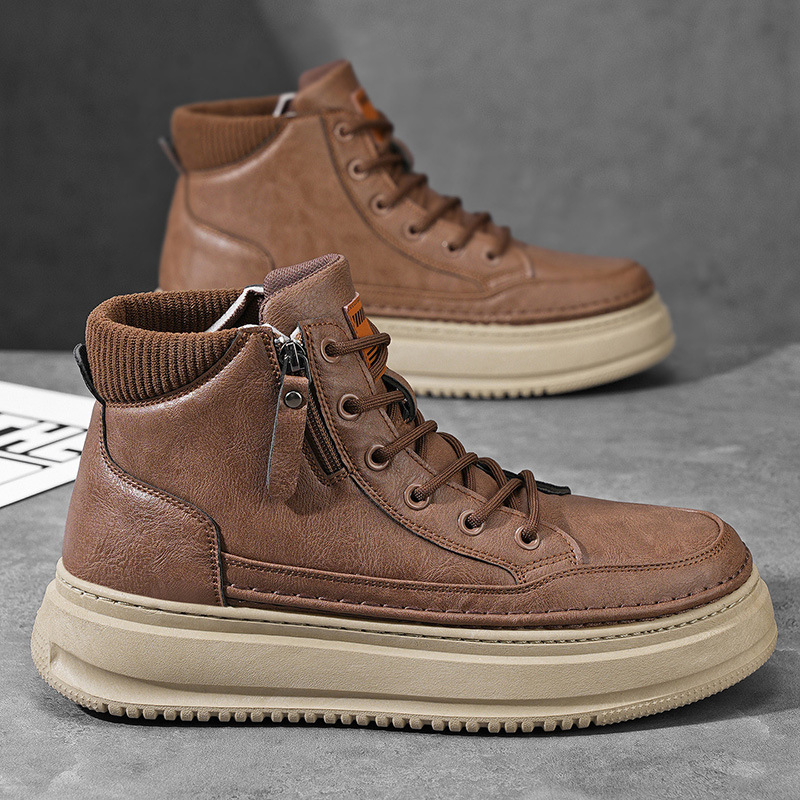 皮鞋男款痞帅高级感爆款男鞋2025新款户外登山休闲马丁靴男秋冬鞋