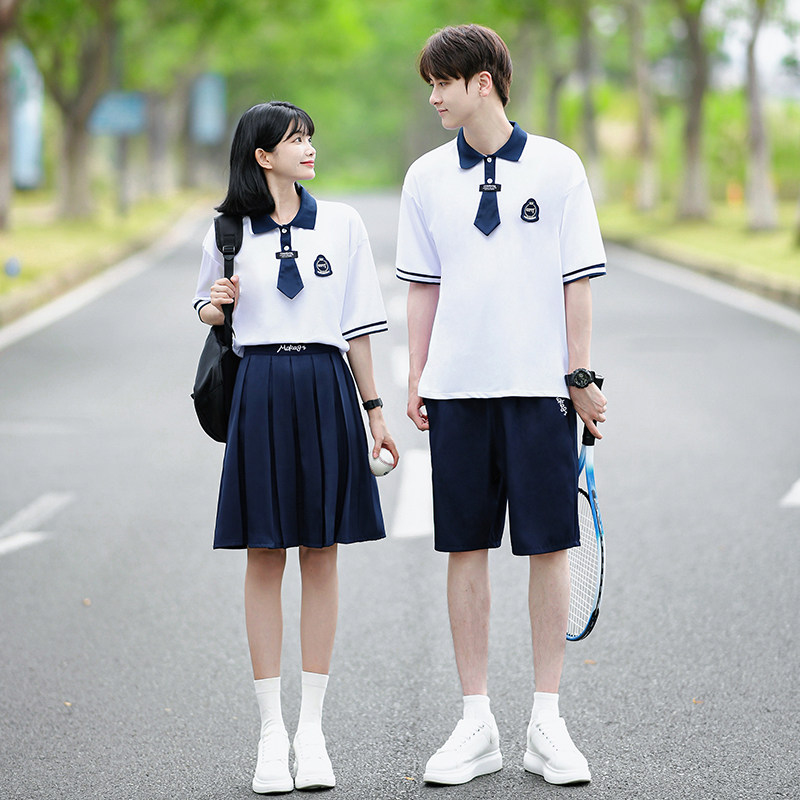 初中生班服夏季套装学院风中国少年短袖t恤小学六年级毕业照服装