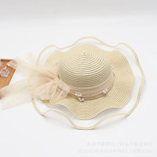 甬制草帽防晒37女出游海边网红太阳帽遮阳沙滩大帽檐凉帽夏天渡假