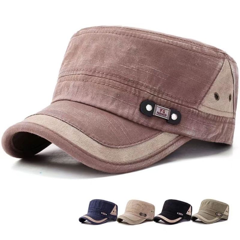 新款男士帽子平顶帽防晒鸭舌帽棒球帽钓鱼帽新潮做旧复古休闲春秋