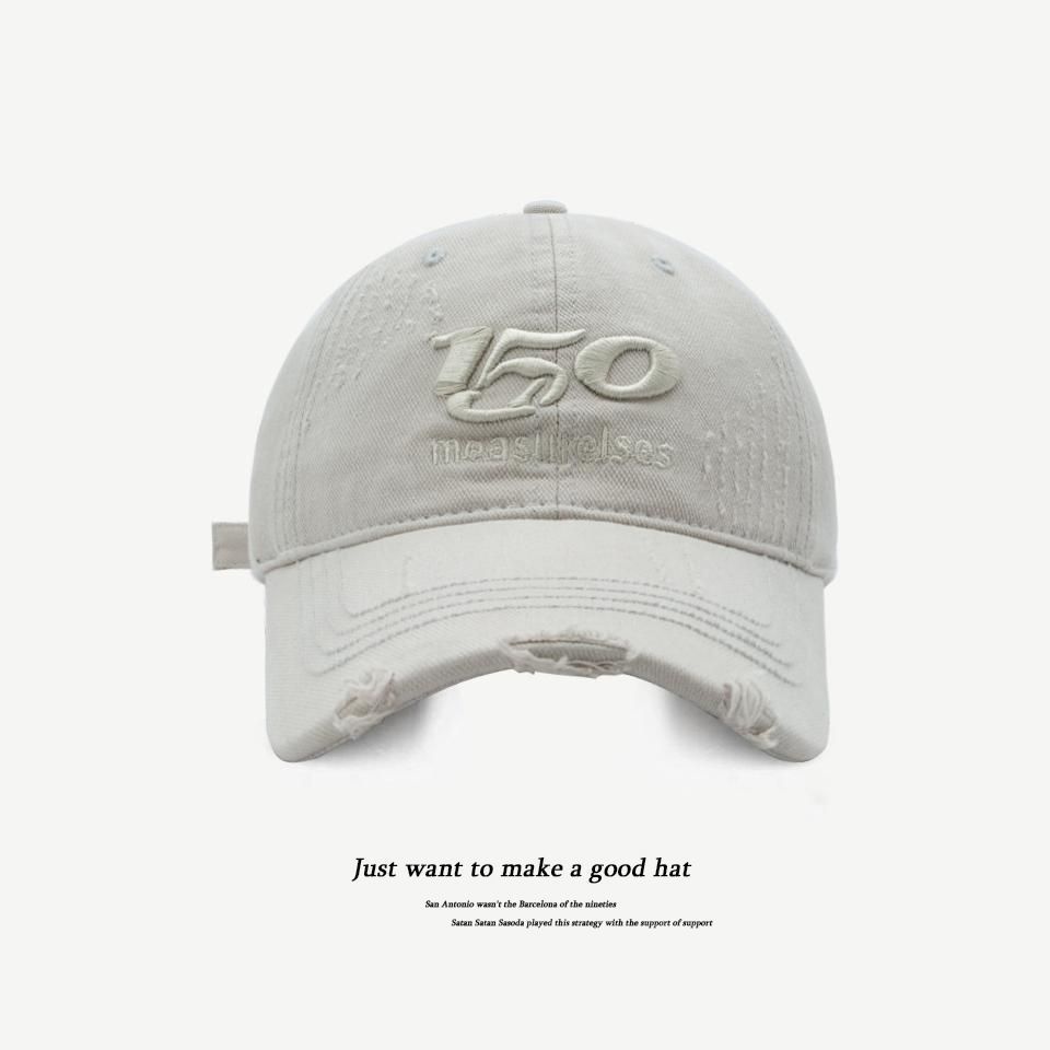 尖货！高品质韩国春夏新款潮牌破洞鸭舌帽子女百搭显白软顶棒球帽