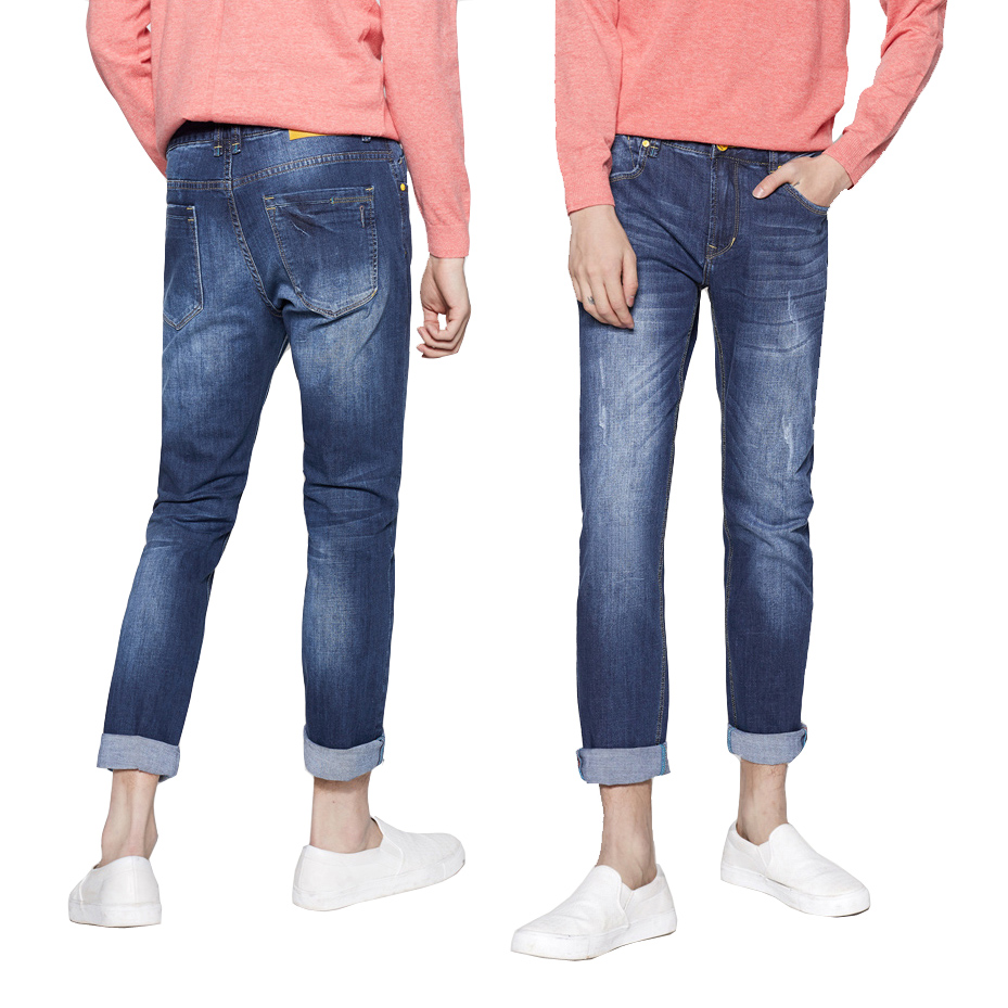 男士修身小脚韩版瘦腿英伦牛仔裤