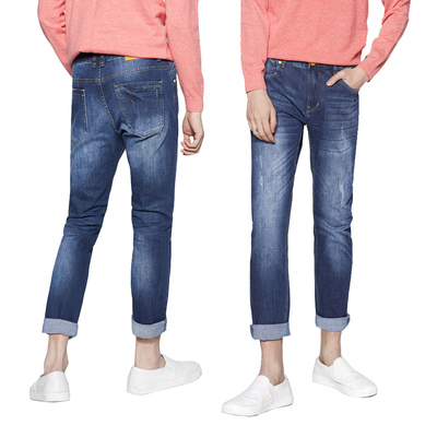 男士修身小脚韩版瘦腿英伦牛仔裤