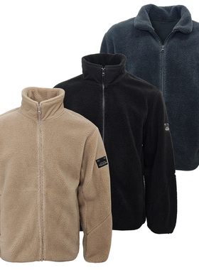 撤柜男士仿羊羔绒夹克秋冬季立领休闲城市轻户外加厚抓绒衣开衫