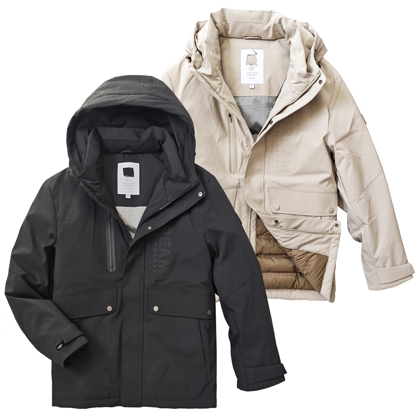 户外风连帽通勤外套高蓬松羽绒服