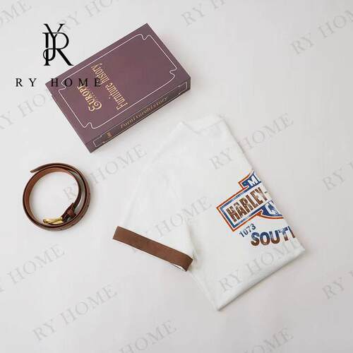 【容雨RYHOME】美式复古做旧字母印花短袖T恤263T2415