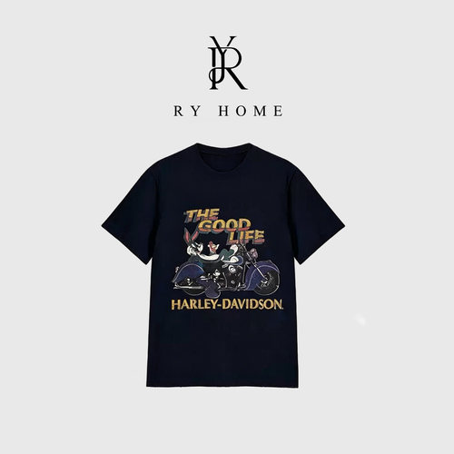 RYHOME 容雨100%棉休闲卡通兔子印花短袖T恤252T2059