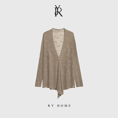 RYHOME 容雨 100亚麻肌理感镂空披肩开衫外套261M3352