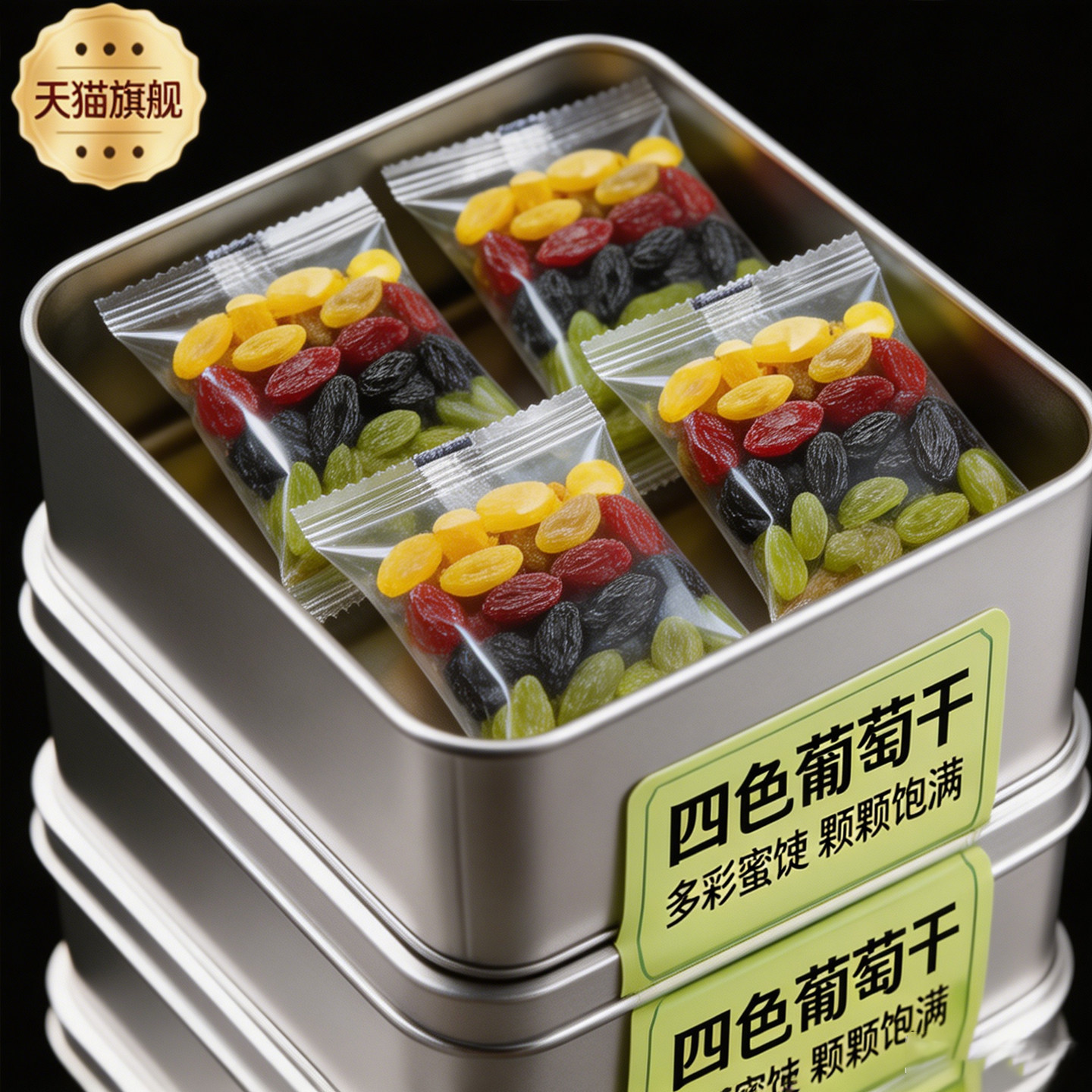 四色葡萄干开袋即食葡萄干独立小包装袋装散装即食香软葡萄干整箱