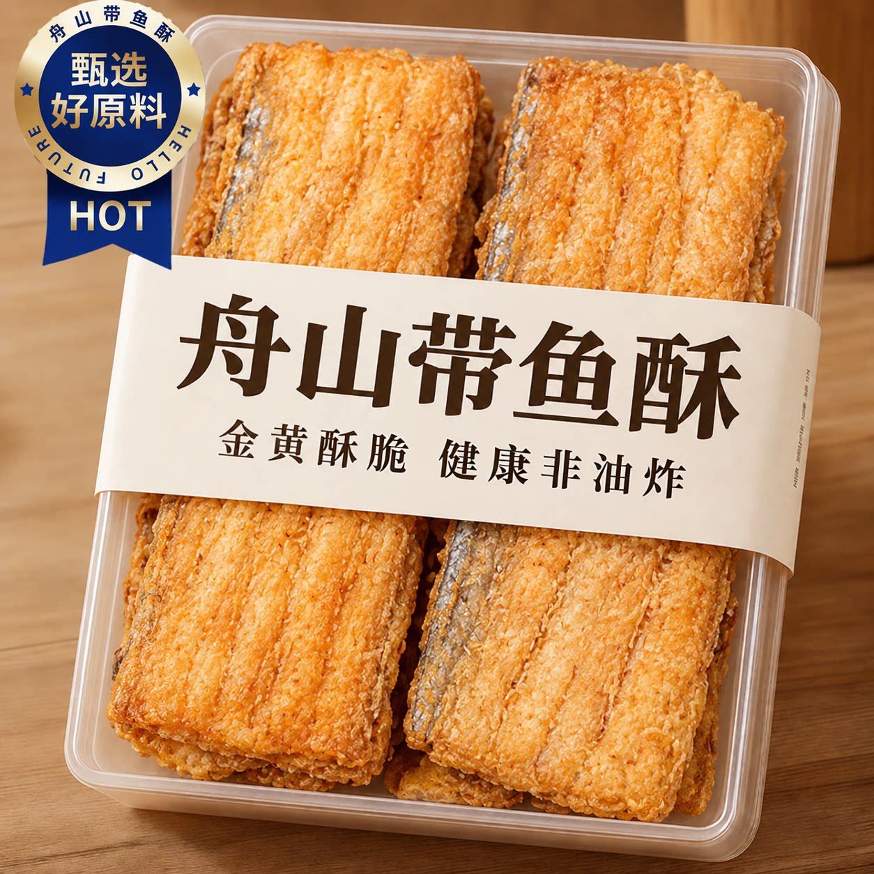 舟山带鱼酥官方旗舰店深海即食非油炸解馋海味小鱼干带鱼中段零食