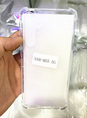适用三星M55 M33防摔SAM气囊壳M53手机壳Xcover7/5透明软保护套加厚S21+S22 PLUS S23-FE保护壳S24 ultra简约