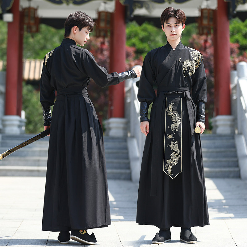 装公客原创表演服新款霸气中国风男剑腹帅气武侠古风汉服子国潮黑