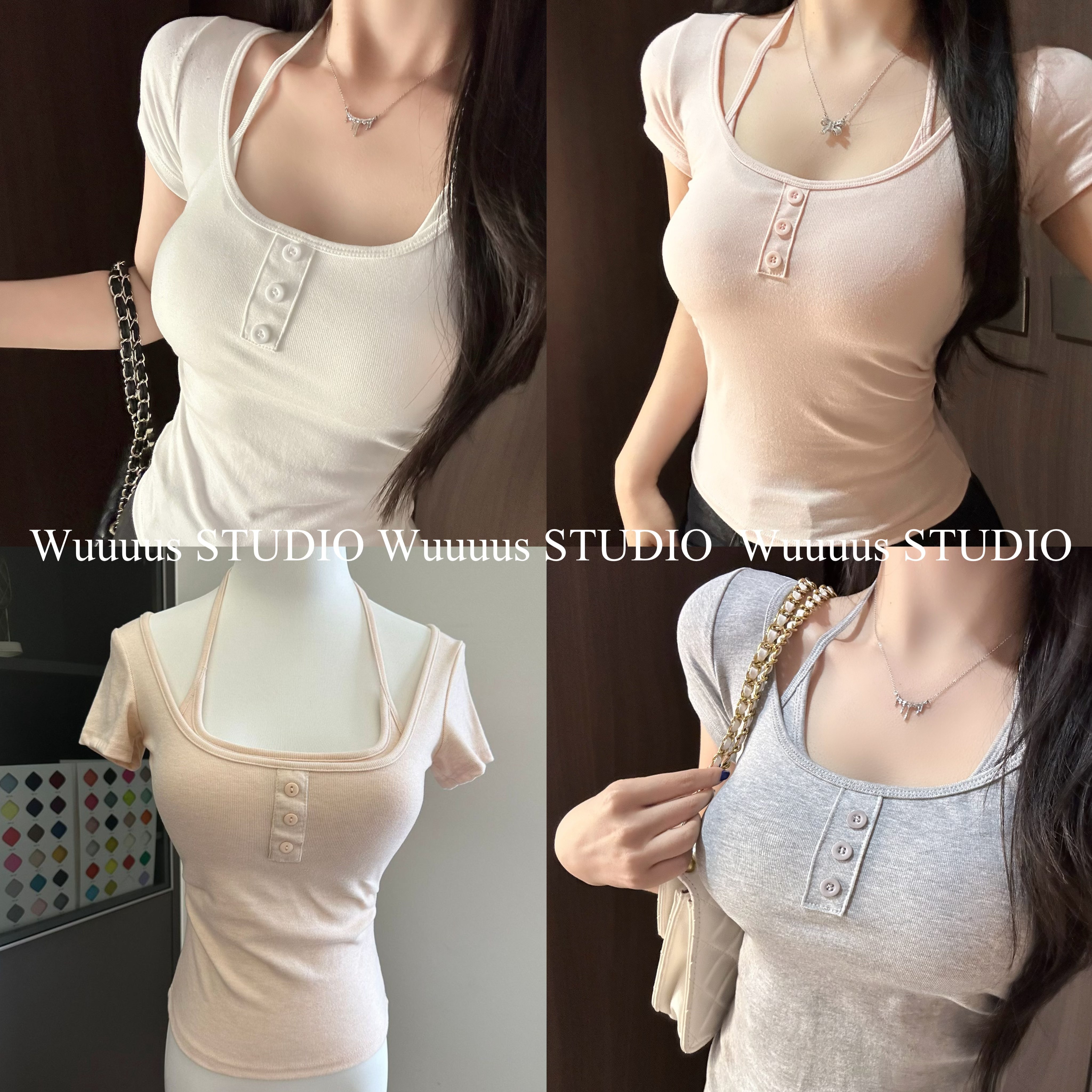 短袖T恤女辣妹掐腰带胸垫上衣图片
