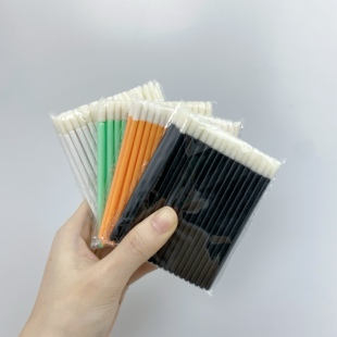 化妆斜口唇刷50支 大头棉签睫毛清洁软毛刷子 睫毛嫁接清洁棉棒