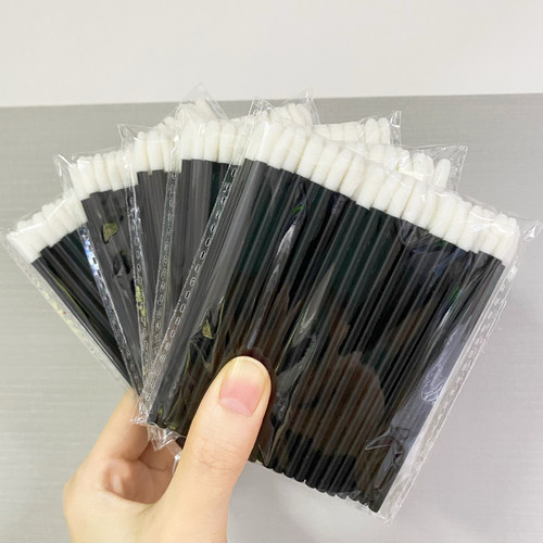 4包（200支）空心杆植绒唇刷唇彩刷美睫清洁眼妆补妆慕斯棒化妆刷