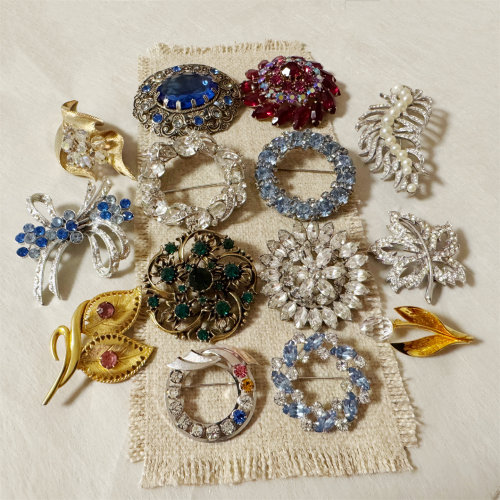 中古vintage首饰高端打标胸针WEISS 西德 EISENBERG CORO BROOKS
