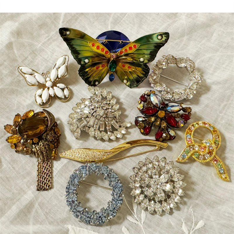 奥地利胸针vintage水晶