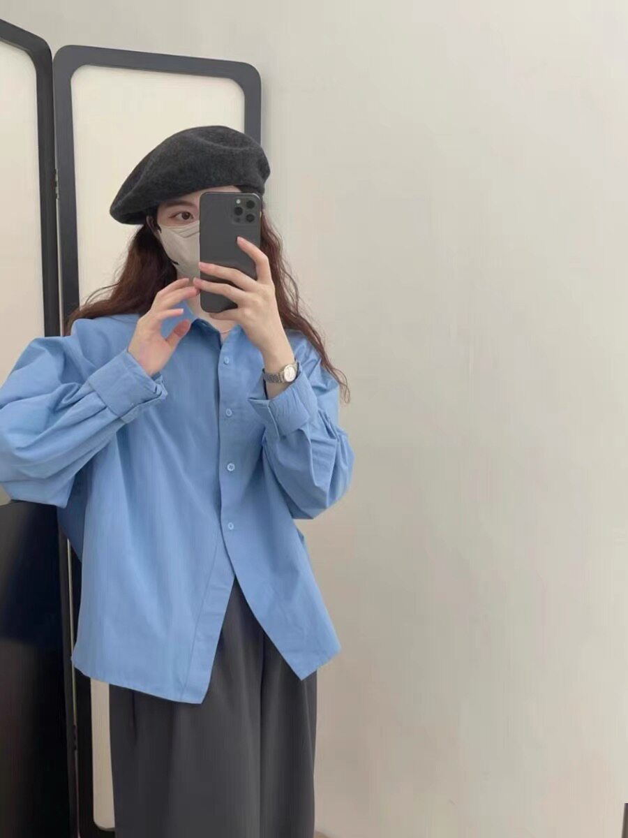 Wuli 23早秋复古简约基础款纯棉长袖衬衫女百搭宽松纯棉休闲衬衣怎么看?