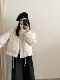 Wuli 25新韩复古波点抽绳立领棉服女宽松保暖百搭外套小个子上衣
