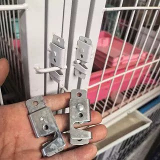 加厚镀锌撞门卡扣门锁 自动回弹碰锁 狗笼破损替换专用零配件