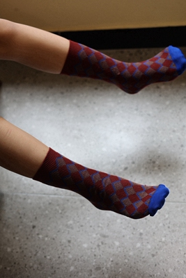 复古中筒四季款双针双路儿童袜