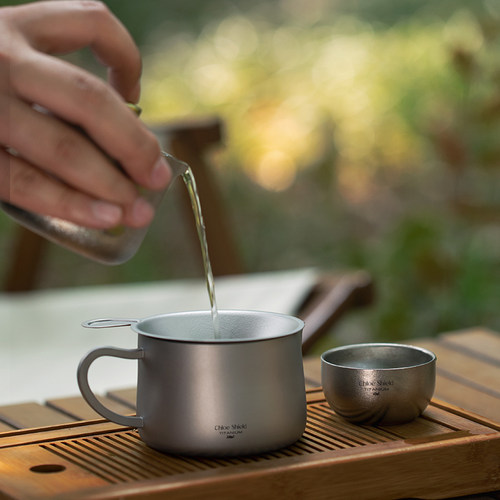 蔻盾户外纯钛便携公道杯分茶器