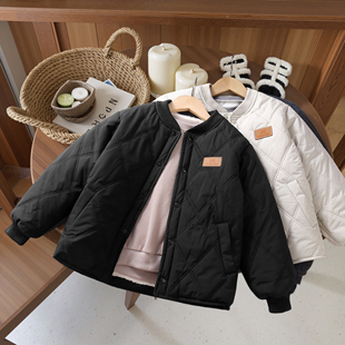 儿童羽绒棉服秋冬季男女童中大童外穿保暖夹棉轻薄款外套校服神器