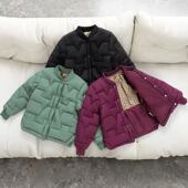 儿童秋冬季 羽绒棉黑金外套中大童学生内胆校服神器加厚保暖棉袄潮