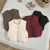 儿童羽绒棉马甲男童女童秋冬夹棉加厚背心外穿内搭坎肩一体棉马夹