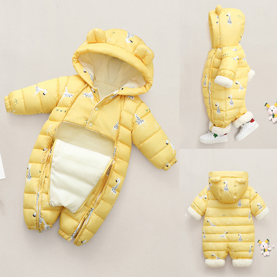 婴儿连体羽绒包脚宝宝爬服衣棉服