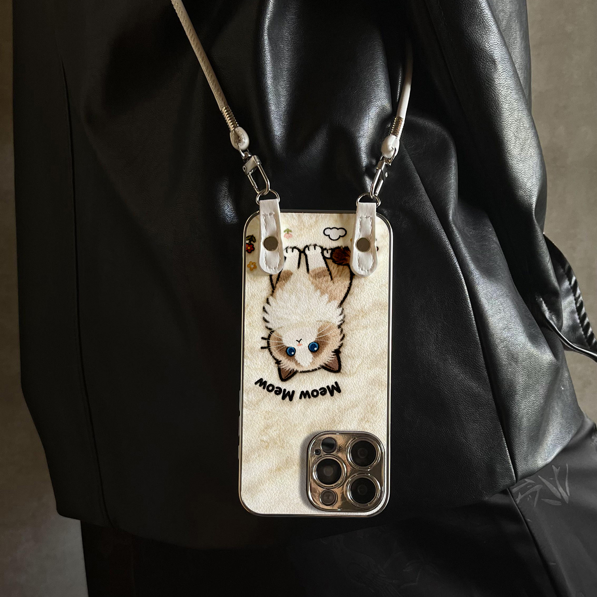 适用于OPPOReno15Pro手机壳蓝颜奶猫新款带挂绳FINDx8s/x7ultra全包x6/5防摔硅胶7/8/9女10/11pro十12套13/14